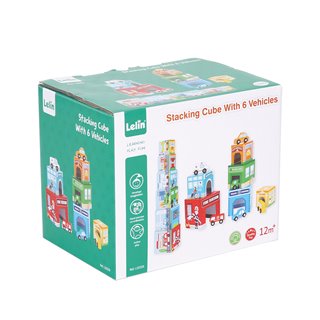 Lelin® Stapelkubus met voertuigen